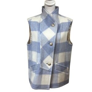 SEZANE Paris Plaid Wool Blend Vest, effortless, romantic, quiet luxury